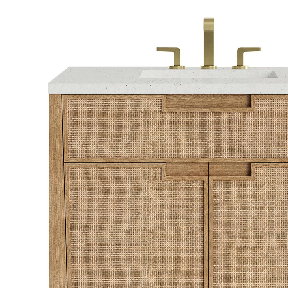 James Martin Vanities Solene 36&quot; Single Bathroom Vanity in Seaside Oak with 3 cm Lime Delight Quartz Top and Rectangular Sink, , large