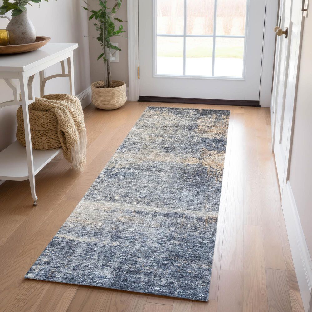 Dalyn Rug Company Nouveau NV25 2&#39;3&quot; x 7&#39;6&quot; Denim Indoor/Outdoor Runner, , large
