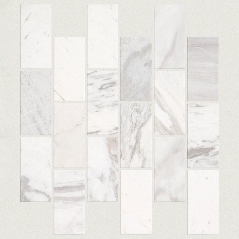 Shaw Eterna Veneto Volokas 2" x 4" on 12" x 12.5" Natural Stone Mosaic Sheet, , large