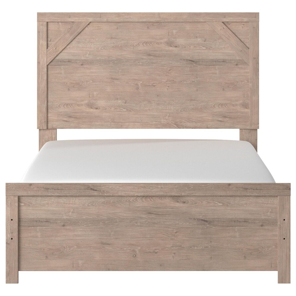 Ashley Senniberg 4-Piece Full Panel Bed Set in Light Brown and White, , large