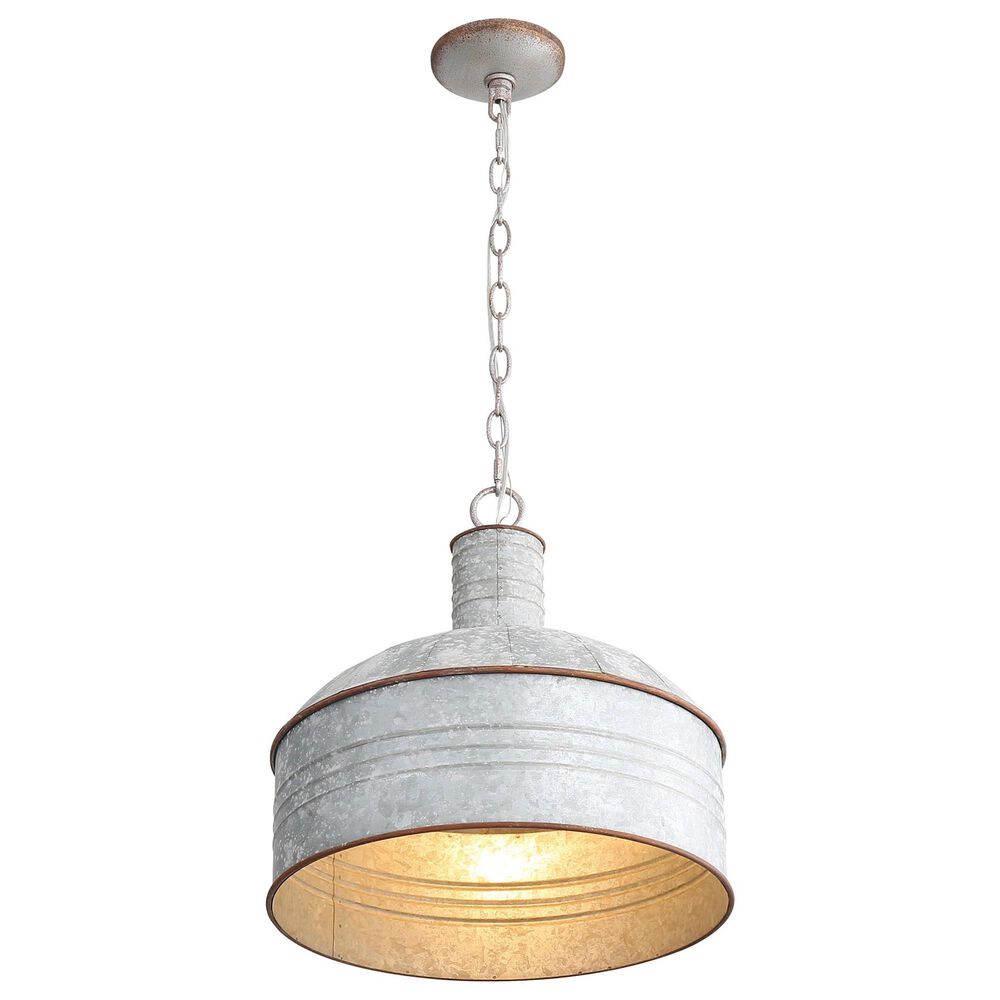 Golden Lighting Tinsmith 1-Light Mini Pendant in Aged Galvanized, , large