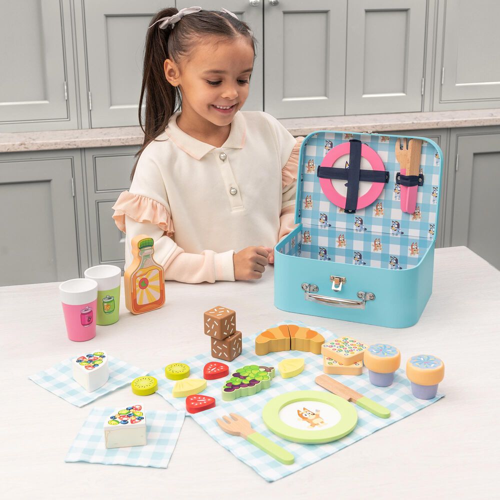Bluey Wooden Picnic Set in Blue, , large