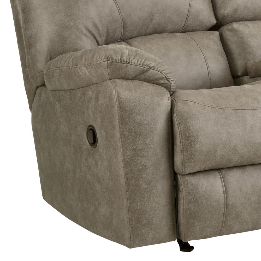 HomeStretch Sapphire Manual Rocking Loveseat with Console in Canyon Fog, , large