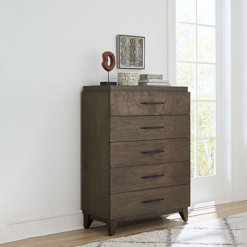 Urban Home Broderick 5 Drawer Chest in Wild Oats Brown, , large