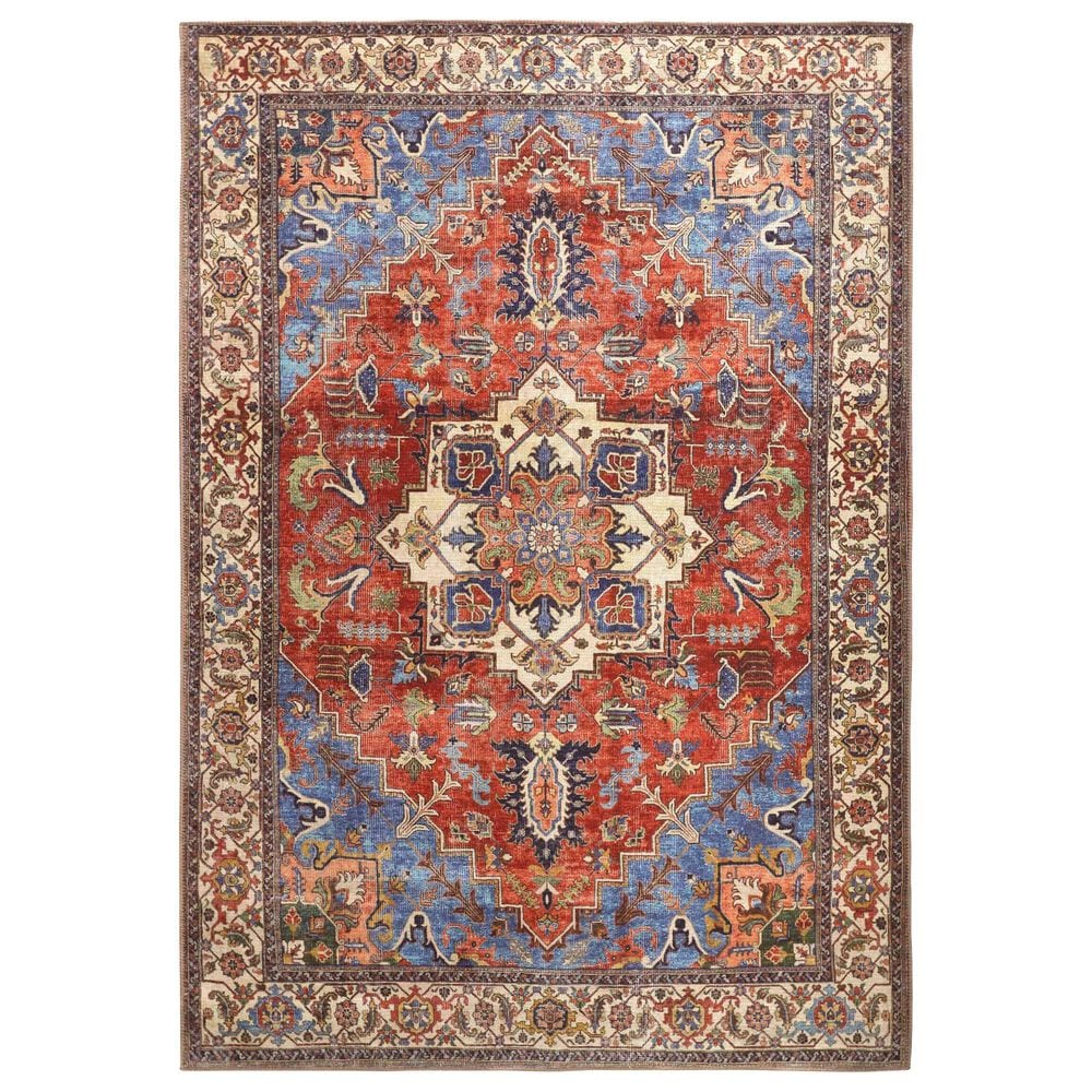 Feizy Percy 2" x 3" Blue and Rust Area Rug, , large