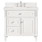 James Martin Vanities Lorelai 36" Single Vanity in Bright White with 3 cm Arctic Fall Solid Surface Top, , large