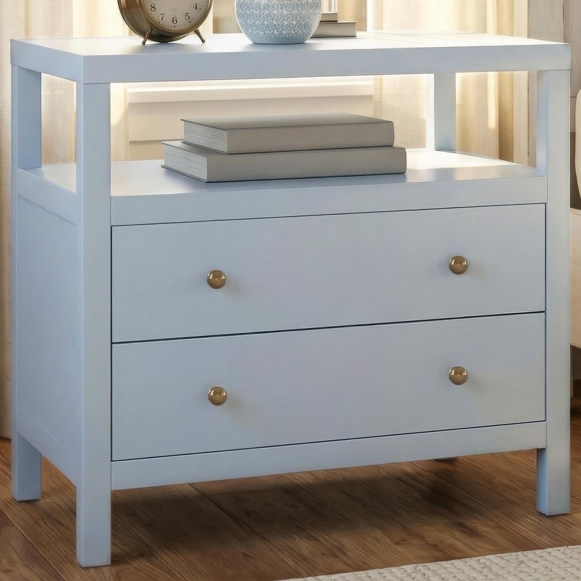 Butler Specialty Company Nora 2-Drawer Wide Nightstand with Open