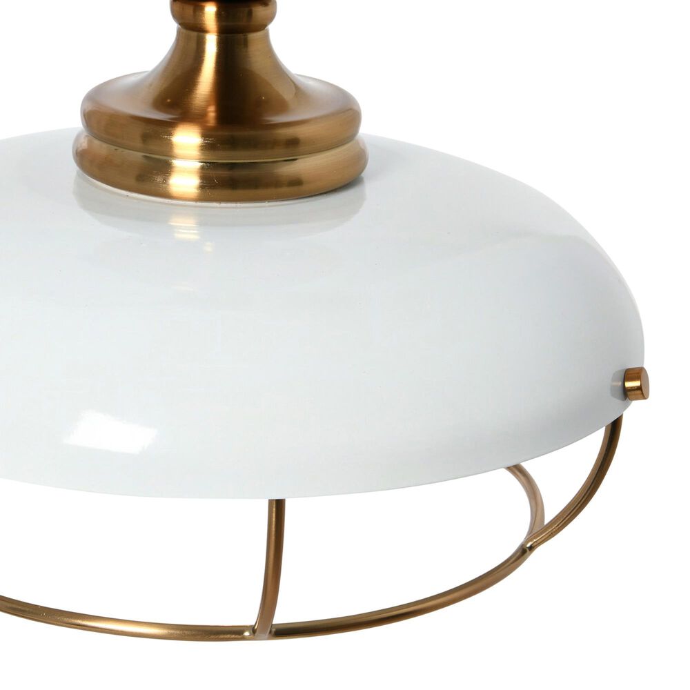 Creative Coop Presley 1-Light Semi-Flush Mount with Navy Blue Shade in Brushed Brass, , large