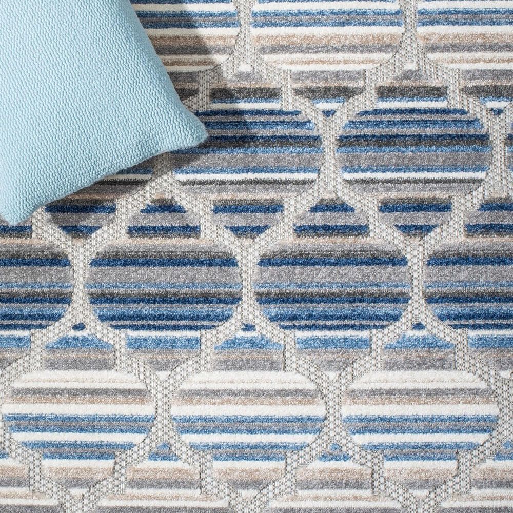 Safavieh Cabana CBN333M 6&#39;7&quot; x 9&#39; Blue and Grey Indoor/Outdoor Area Performance Rug, , large