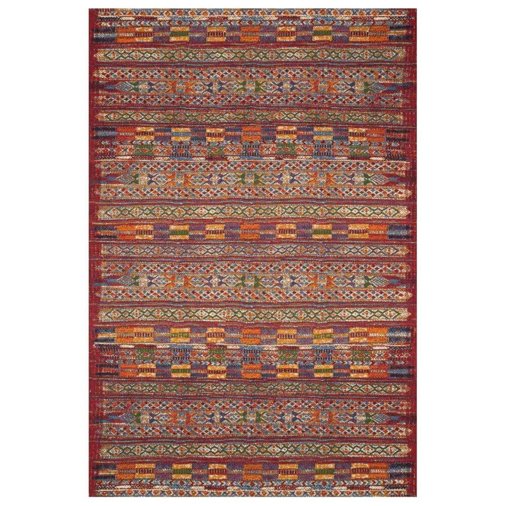 Loloi Mika 6"7" x 9"4" Red and Multicolor Area Performance Rug, , large