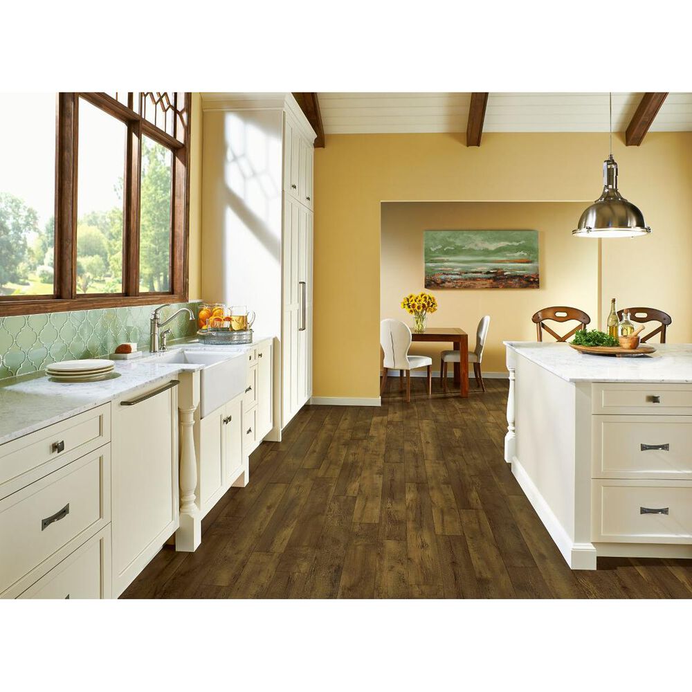 Armstrong Rigidcore Farmhouse Plank Rugged Brown 7.25" x 48" Luxury Vinyl Tile, , large