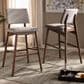 Baxton Studio Colton Bar Stool with Light Gray Cushion in Walnut Brown (Set of 2), , large