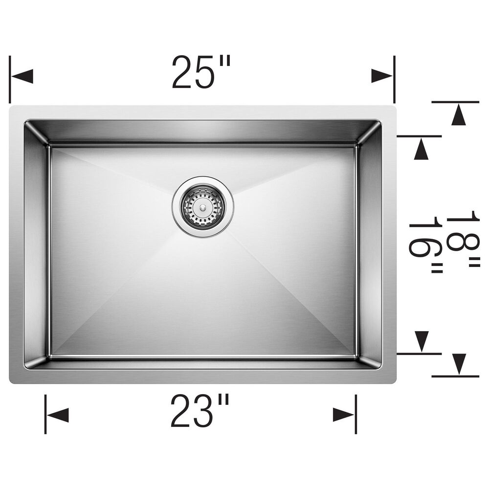 Blanco Precision 25&quot; Single Bowl Kitchen Sink in Satin Polished, , large