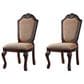 HOMLUX Chateau De Ville Side Chair with Diamond Pattern Fabric Upholstery in Espresso (Set of 2), , large