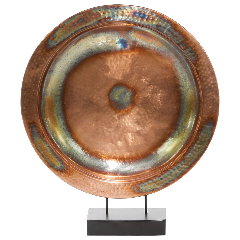 Maple and Jade 30&quot; Round Charger Plate Sculpture in Copper, , large