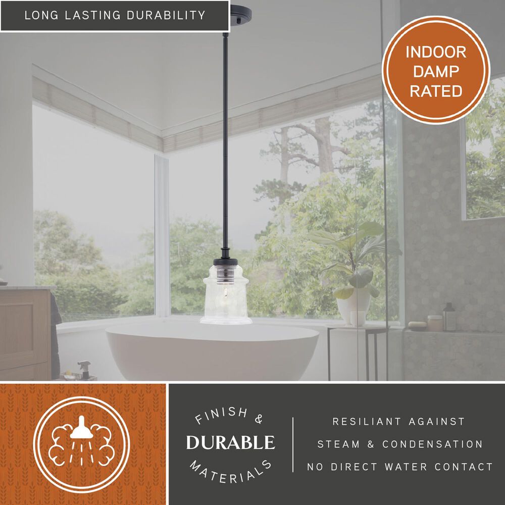 Vaxcel Toledo 1-Light Pendant in Matte Black, , large