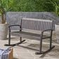 Hearth and Haven Baxter Outdoor Rocking Loveseat in Dark Grey, , large