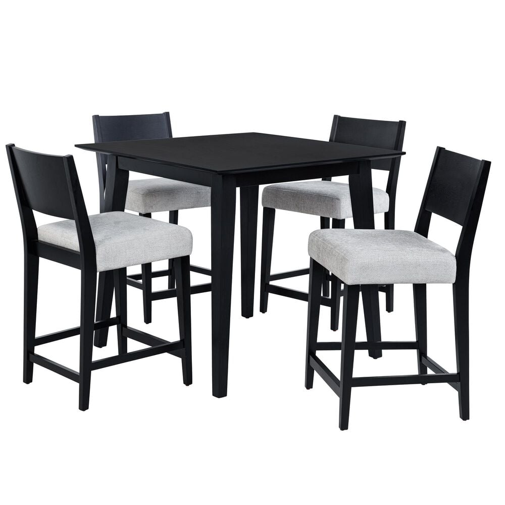 Linden Boulevard Cosgrove 5-Piece Counter Dining Set in Black, , large