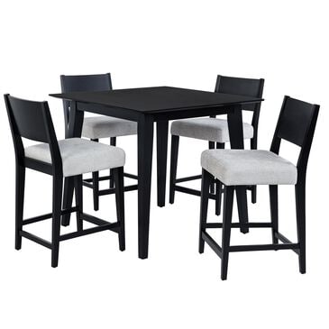 Linden Boulevard Cosgrove 5-Piece Counter Dining Set in Black, , large