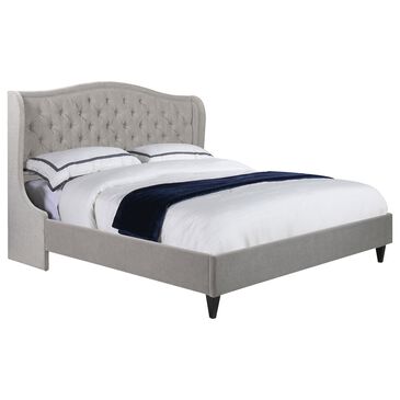 Jennifer Taylor Home Coverley King Wingback Platform Bed in Silver Grey, , large