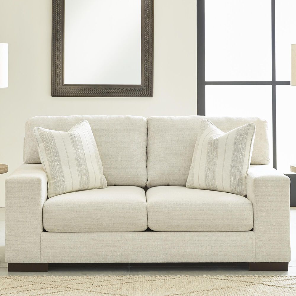 Ashley Maggie Stationary Loveseat in Birch, , large