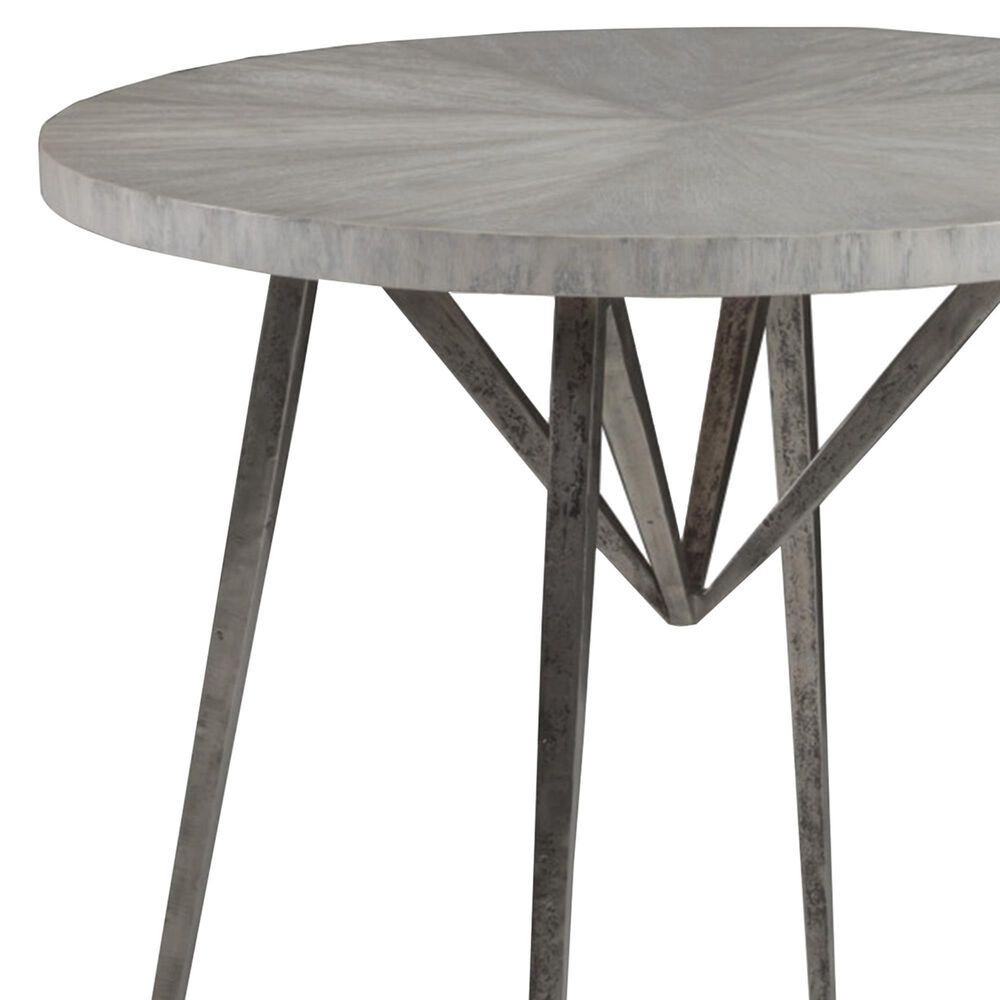 Artistica Metal Alfie End Table in Antique Iron, White and Gray, , large