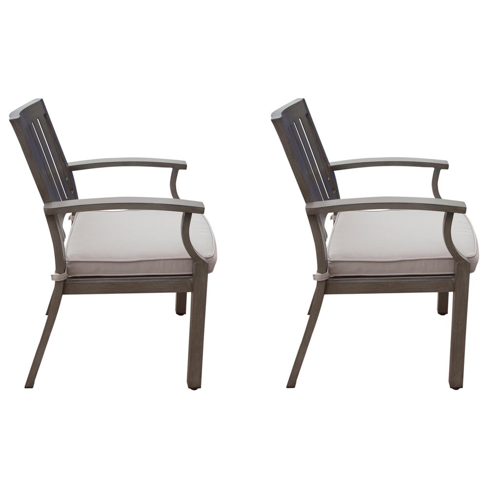 Hearth and Haven Outdoor Aluminum Dining Chair with Cushion in Gray (Set of 2), , large