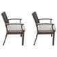 Hearth and Haven Outdoor Aluminum Dining Chair with Cushion in Gray (Set of 2), , large