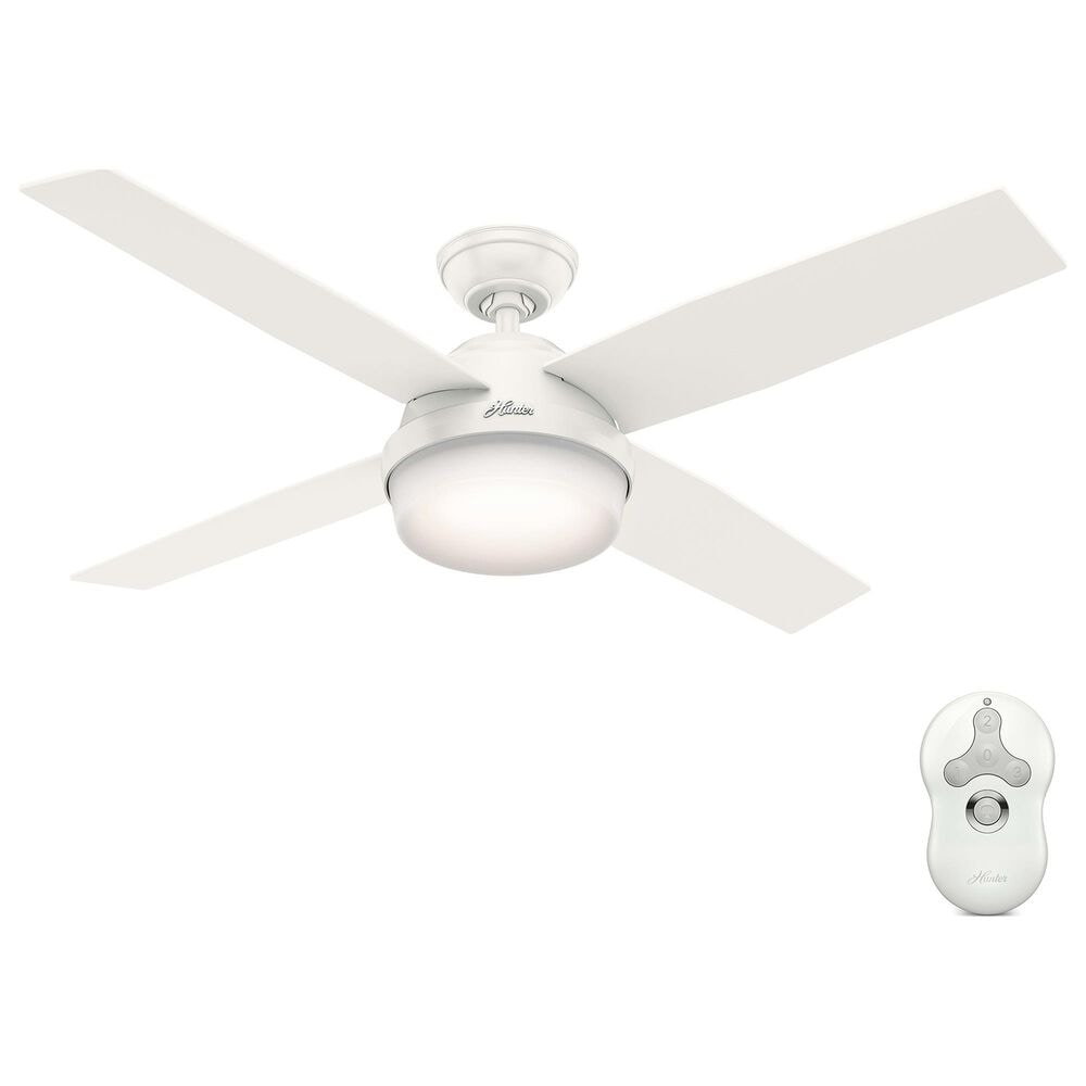 Hunter Dempsey 52" Outdoor Ceiling Fan with Lights in Fresh White, , large
