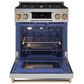 Thor Kitchen Gordon Ramsay 4.55 Cu. Ft. 30" Professional Liquid Propane Range with Bronze Handle Kit in Stainless Steel, , large