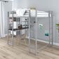 DHP Abode Full Metal Loft Bed with Desk in Silver, , large