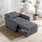 HOMLUX 35"W Convertible Armchair with Lounger and Sofa Bed Function, in Dark Grey, , large