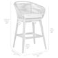Blue River Tutti Frutti Patio Barstool with Grey Cushion in Aged Teak, , large