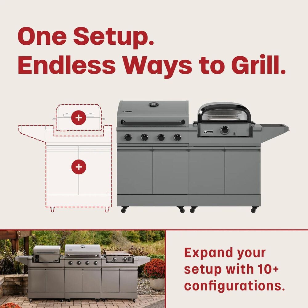 Tytus 4-Burner Gas grill w/ Pizza Oven in Gunmetal Gray, , large