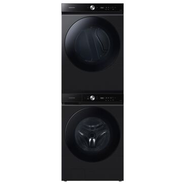 Samsung Bespoke 5.3 Cu. Ft. Front Load Washer and 7.6 Cu. Ft. Gas Dryer Laundry Pair with Stacking Kit in Brushed Black, , large