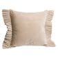 Accents De Ville 17" Square Throw Pillow with Sides Frills in Beige, , large