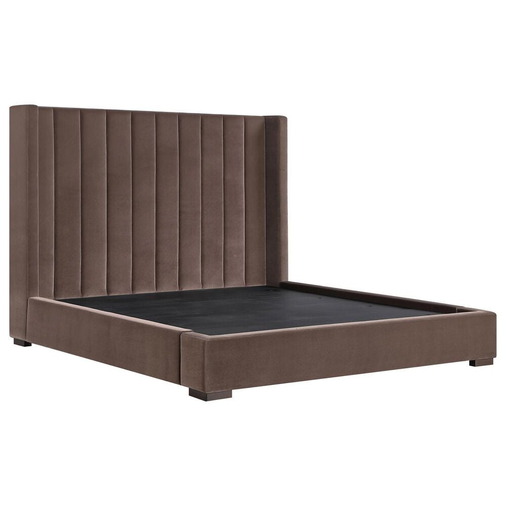 Crystal City Pearson Queen Upholstered Bed in Chocolate, , large