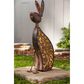 The Gerson Company 23.03" Solar Lighted Garden Rabbit in Bronze, , large