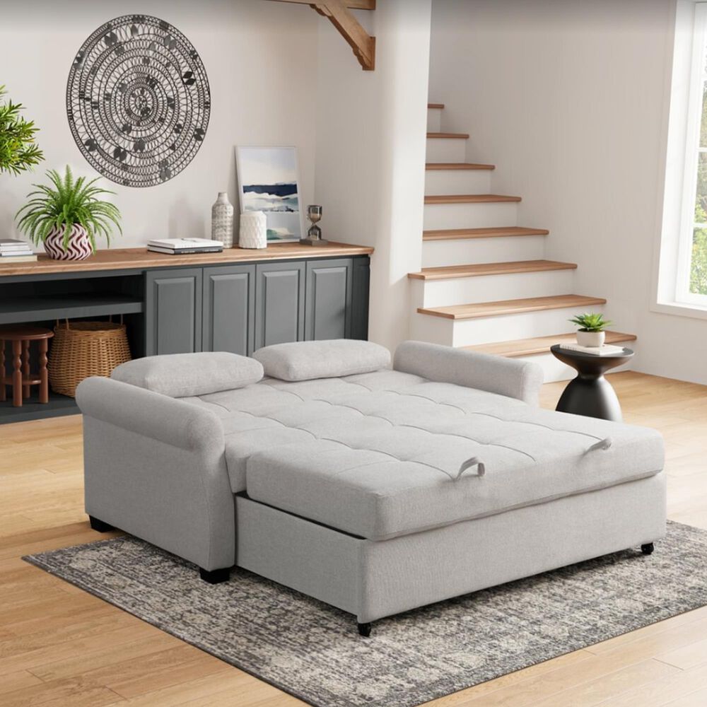 Lifestyle Solutions Hampton Queen Sleeper Sofa in Oatmeal, , large