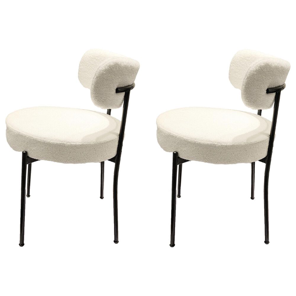 Hearth and Haven Side Chair with White Cushion in Black (Set of 2), , large