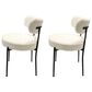 Hearth and Haven Side Chair with White Cushion in Black (Set of 2), , large