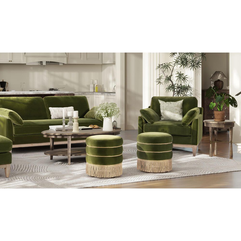 Jennifer Taylor Home Edward Pouf in Olive Green, , large