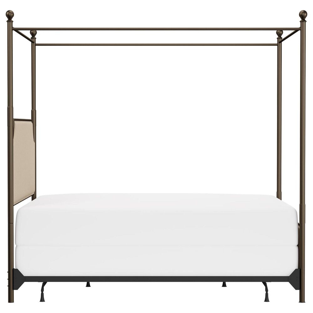 Richlands Furniture McArthur Queen Metal and Upholstered Canopy Bed in  Brown and Bronze, , large