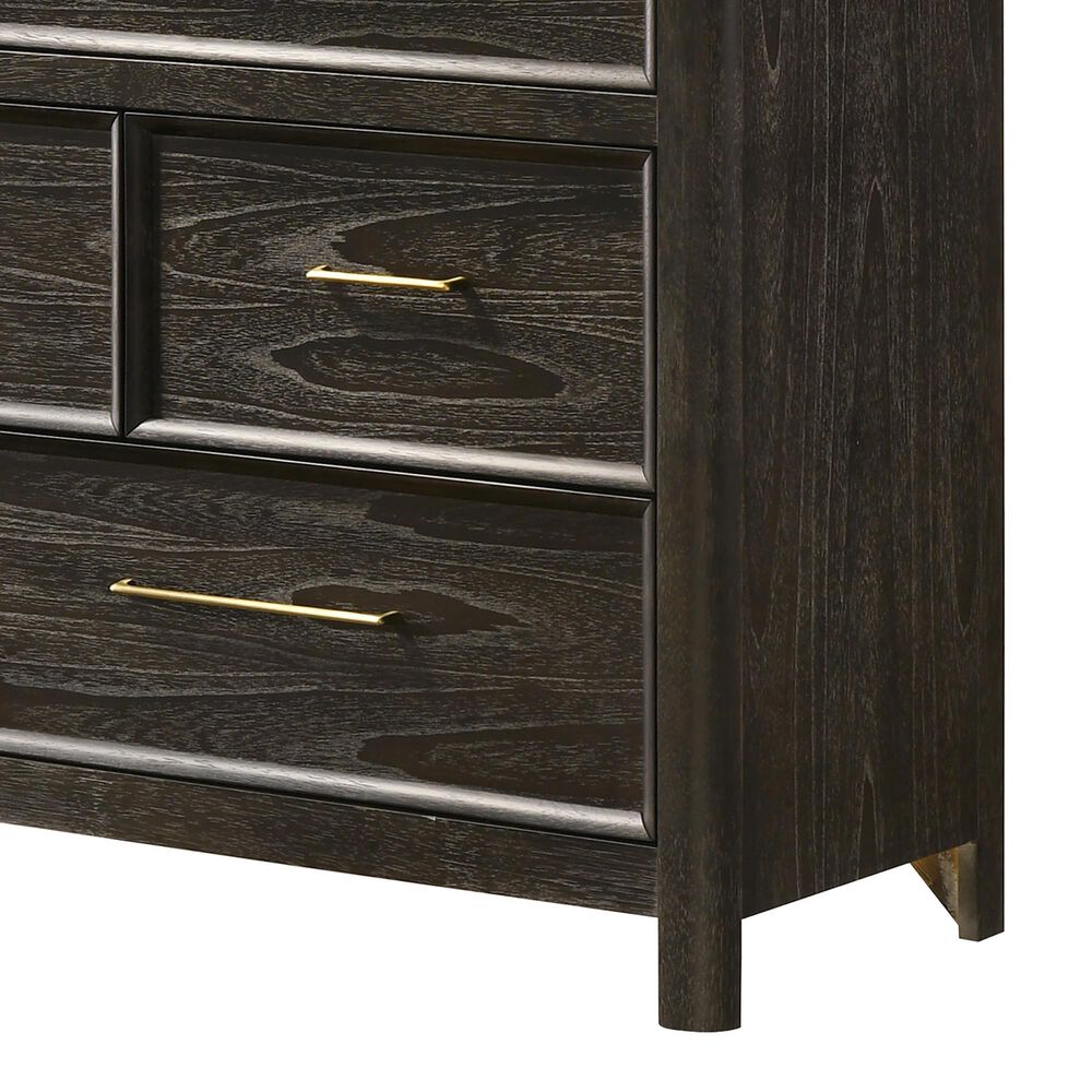 Crown Mark Ethel King Bed with Dresser and Nightstand in Dark Brown, , large