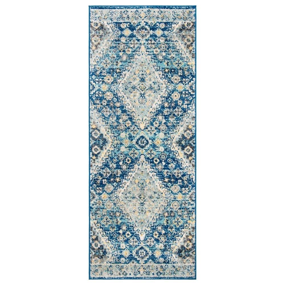 Safavieh Madison MAD616N 2"3" x 6" Navy and Creme Runner, , large