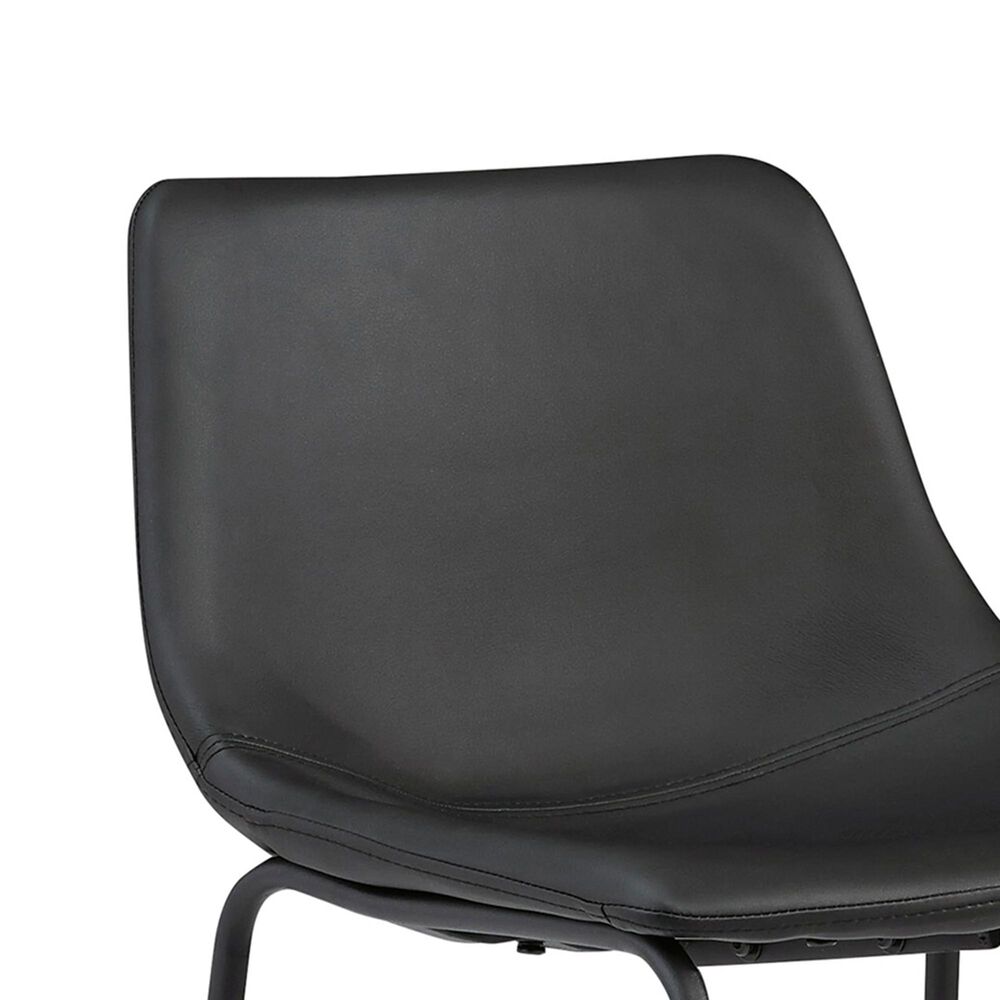 Ashley Centiar 24&quot; Upholstered Counter Stool in Black Faux Leather, , large