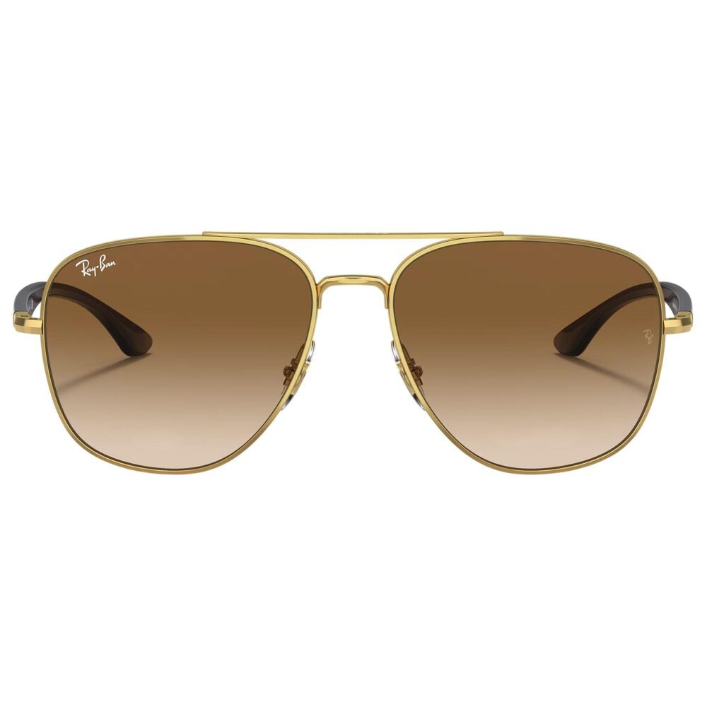 Rayban Glasses Sunglasses with Brown Lenses in Polished Arista Gold, , large