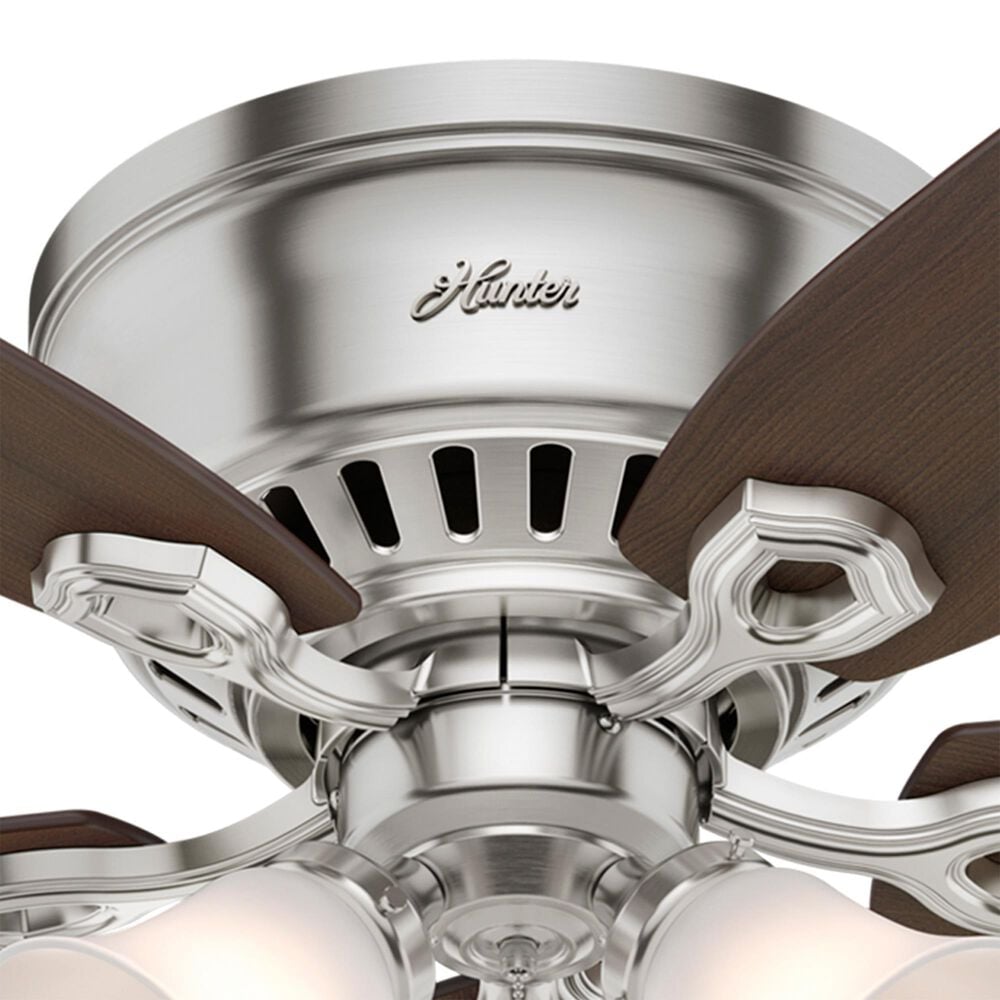 Hunter Builder 52" Low Profile Ceiling Fan with 3 Lights in Brushed Nickel, , large