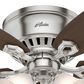 Hunter Builder 52" Low Profile Ceiling Fan with 3 Lights in Brushed Nickel, , large