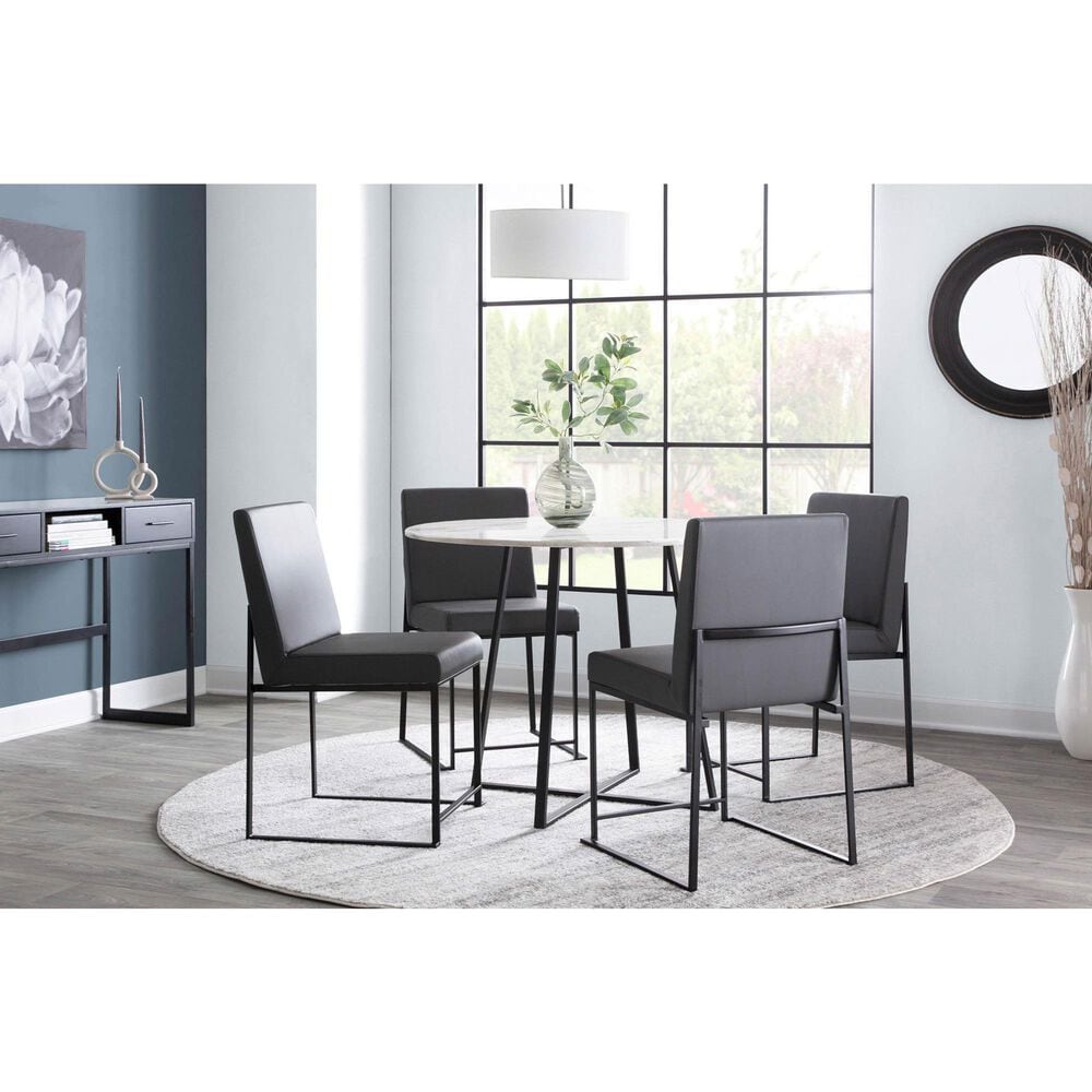 LumiSource Fuji Side Chair with Grey Cushion in Black (Set of 2), , large